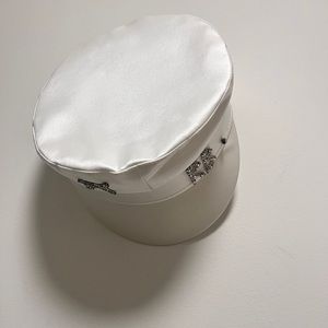 Ruslan Baginskiy Satin baker boy hat white